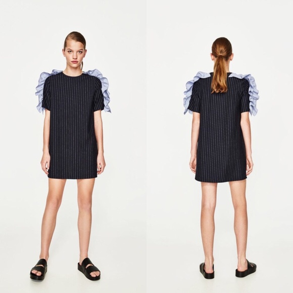 Zara Nacy mini pinstriped dress